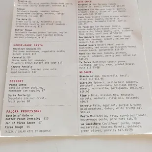 Mains salads pizza fresh pasta 12-2023