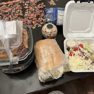 a table full of food