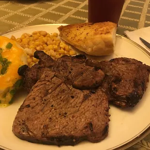The Steak Night platter served on my dishes at home.
