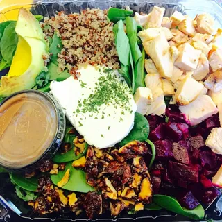 Roasted Beets, Grilled Chicken and Quinoa (870 cal.)