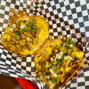two pieces of food