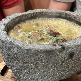 Tablitas- a must try-grilled short beef ribs with spices.  Came out piping hot.