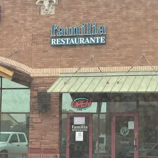 the front of the restaurant