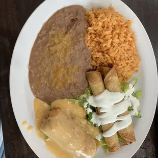 Lunch special flautas and chimichanga