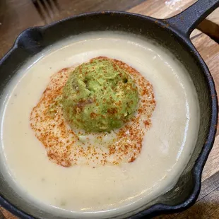 Omgoodness...I'll get this every time! White queso w guacamole ~ YUM~0!!!