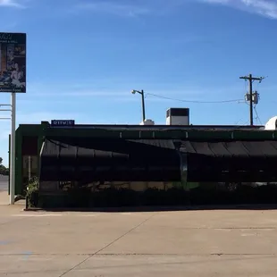 Side view from the parking lot.