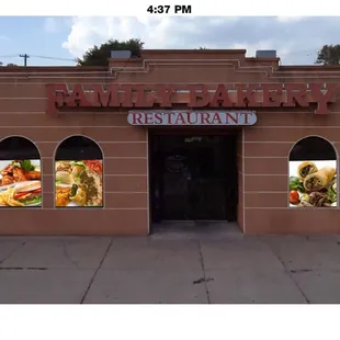 the front of the restaurant