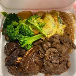 Kalbi and bulgogi combo