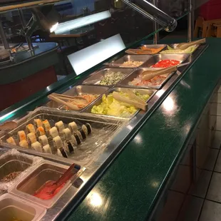 a variety of food items on display