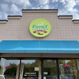 the front of the restaurant