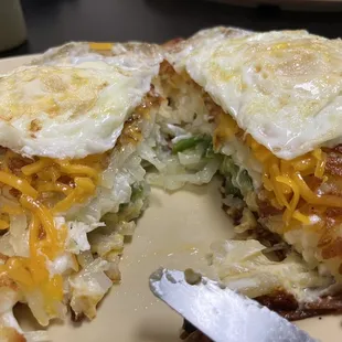 Pedro's Stuffed Hash Browns- I added jalapeños it was so amazing!