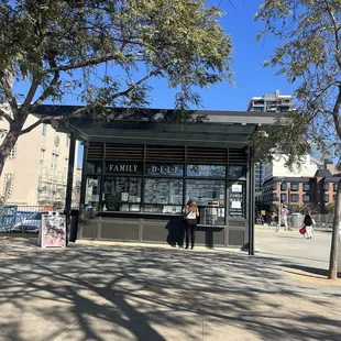 View of the Deli from nearby benches