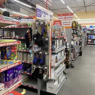 the aisles of a grocery store