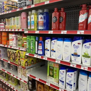 a variety of skin care products in a store
