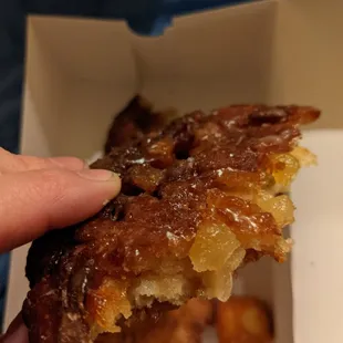 Apple fritter was delicious! Crispy and filled with apples.