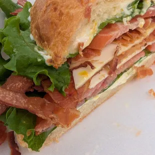 BLT with Swiss on a croissant.