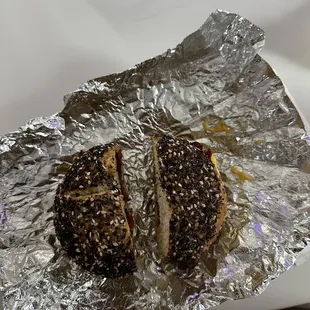 Bacon Egg &amp; Cheese on an Everything Bagel.