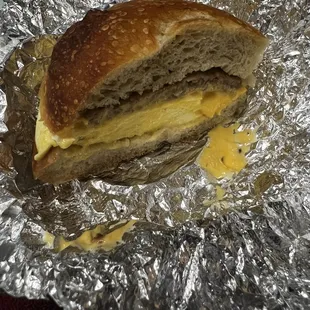 Breakfast Sandwich on plain bagel