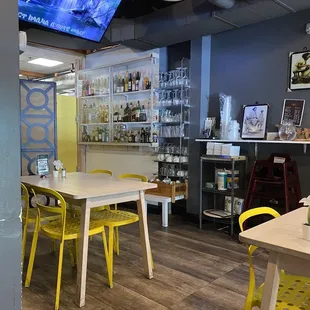 dining area with television