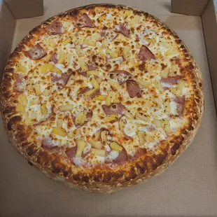 Turkey Ham and pineapple 
(Hawaiian pizza)