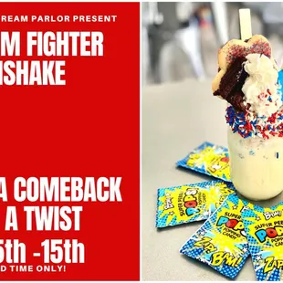 a milkshake with ice cream and sprinkles