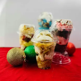 a variety of desserts