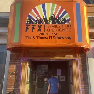 Entrance to the theatre right across from the big candy store