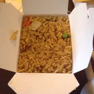 Side of fried rice with the orange chicken, very generic