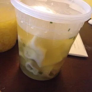 Delicious wonton soup, lots of wontons and delicious broth!