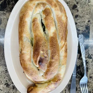 Burek filled with spinach and cheese