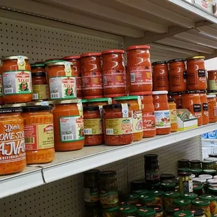 a variety of sauces and condiments