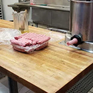 The fresh just made Cevapi sausages, the owner took me in back to show me, nice people here.