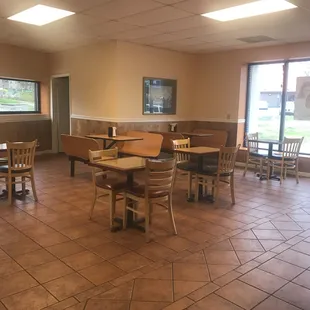 the inside of a restaurant