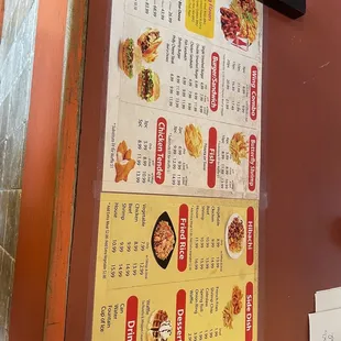 menu