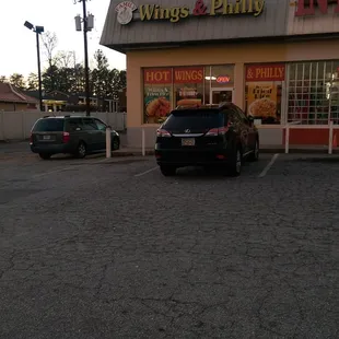 a car parked in a parking lot