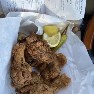 Wings and fish $25