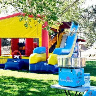 7 in 1 Combo Bounce House along with cotton candy concession stand