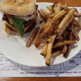 a burger and french fries