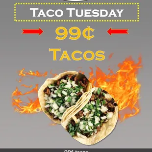 Tacos  Tuesday from 1 pm to 5 pm