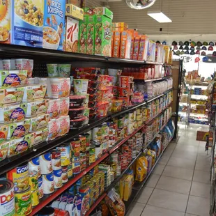 shelves of food and snacks