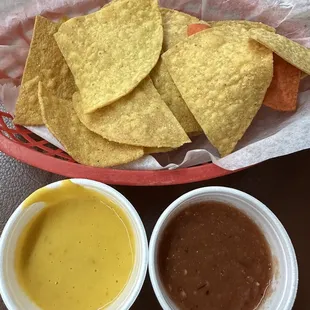 Complimentary chips &amp; salsa &amp; queso!