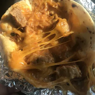 Carne Guisada with cheese