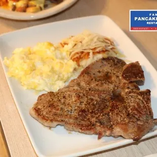 T bone eggs hasbrows