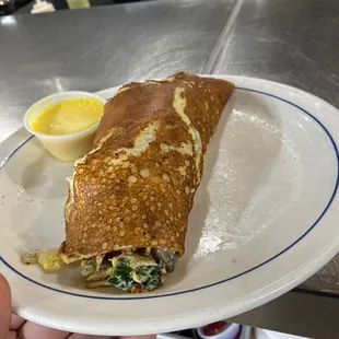 Chicken Florentine Crepe so good and delicious