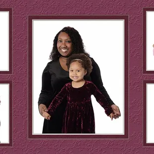 Composite family portrait with  digital triple matt framing.