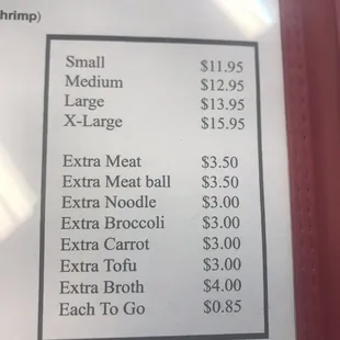 Their menu