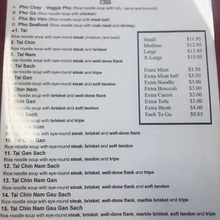 Their menu