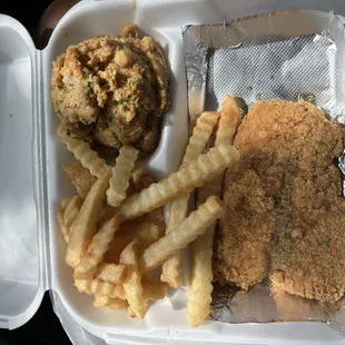I got 1 piece of fish for the combo down below my husband got the same combo with 2 pieces of fish. 40 bucks and not even a drink to go with