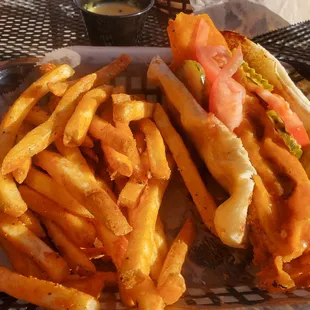 Crispy cheese Dog. Omg it was frikken amazing. Sooo much food for fair pricing. The hot dog itself was super juicy and plump.