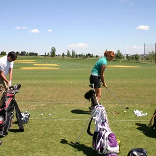 Grass driving range also available